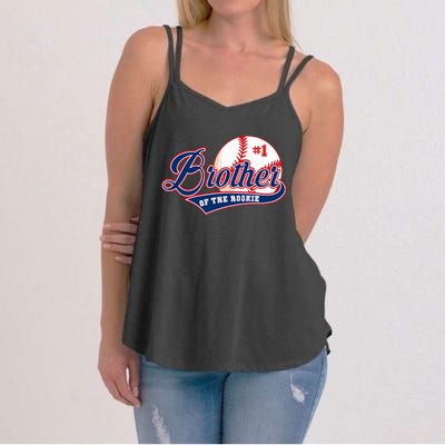 Brother Of Rookie 1st Birthday Baseball Theme Matching Party Women's Strappy Tank