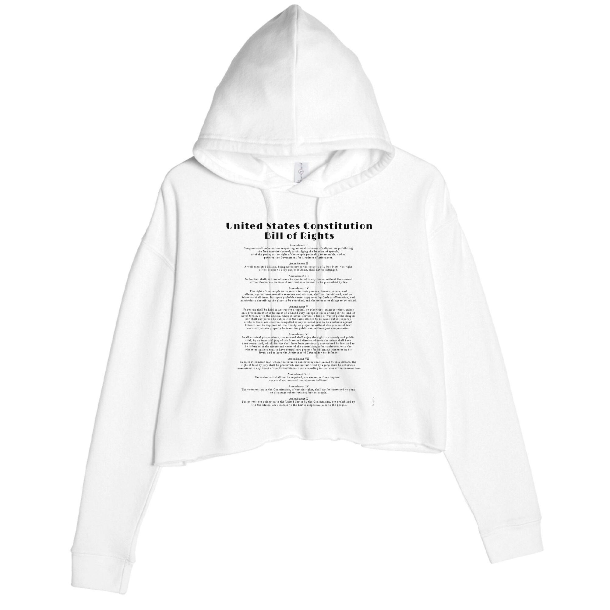 Bill Of Rights Us Constitution Crop Fleece Hoodie