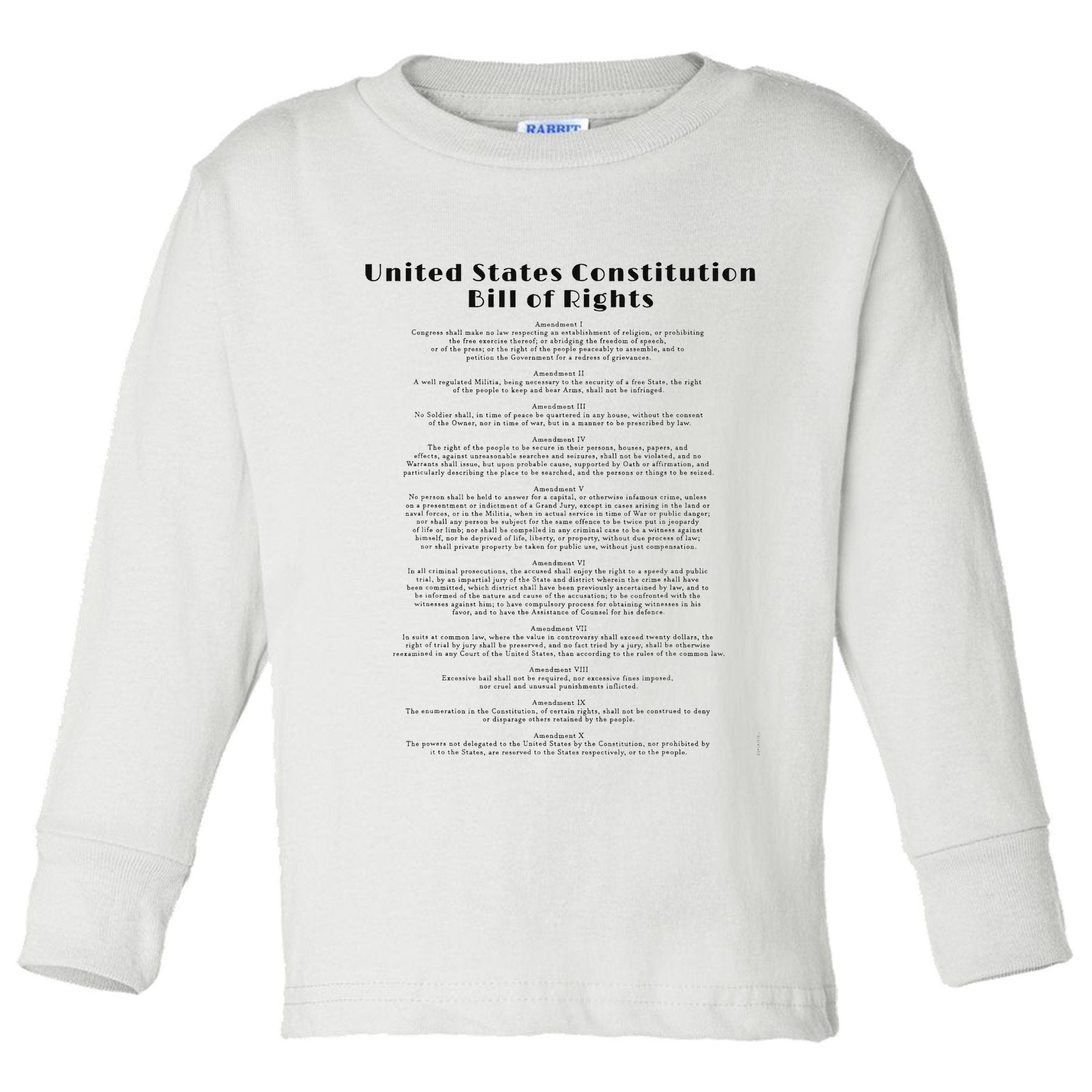 Bill Of Rights Us Constitution Toddler Long Sleeve Shirt