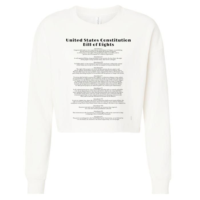 Bill Of Rights Us Constitution Cropped Pullover Crew