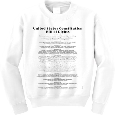 Bill Of Rights Us Constitution Kids Sweatshirt