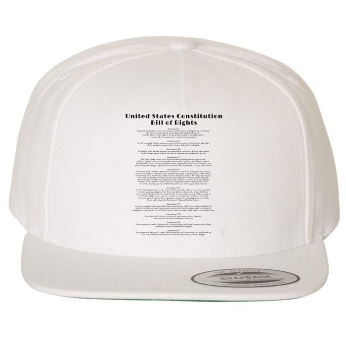 Bill Of Rights Us Constitution Wool Snapback Cap