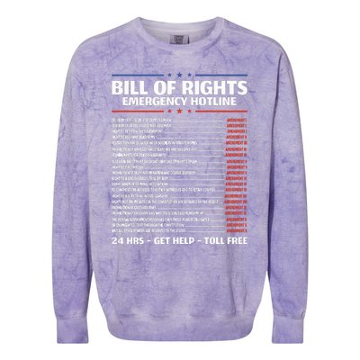 Bill Of Rights Emergency Hotline Amendments Of Constitution Colorblast Crewneck Sweatshirt