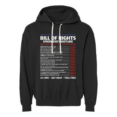 Bill Of Rights Emergency Hotline Amendments Of Constitution Garment-Dyed Fleece Hoodie