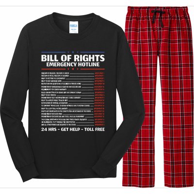 Bill Of Rights Emergency Hotline Amendments Of Constitution Long Sleeve Pajama Set