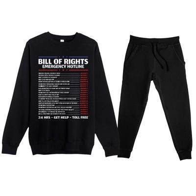 Bill Of Rights Emergency Hotline Amendments Of Constitution Premium Crewneck Sweatsuit Set