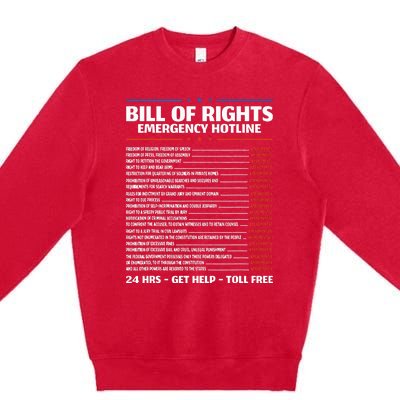 Bill Of Rights Emergency Hotline Amendments Of Constitution Premium Crewneck Sweatshirt