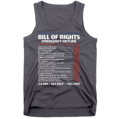 Bill Of Rights Emergency Hotline Amendments Of Constitution Tank Top