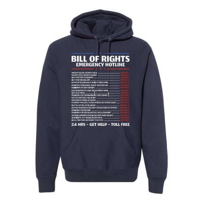 Bill Of Rights Emergency Hotline Amendments Of Constitution Premium Hoodie