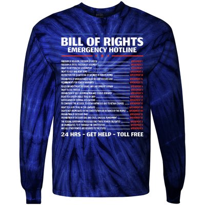 Bill Of Rights Emergency Hotline Amendments Of Constitution Tie-Dye Long Sleeve Shirt