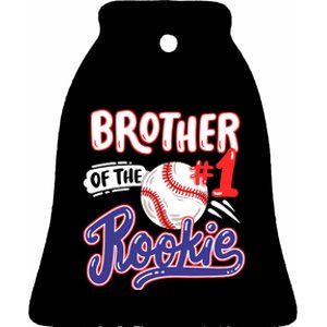 Brother Of Rookie 1st Baseball Birthday Party Theme Matching Ceramic Bell Ornament