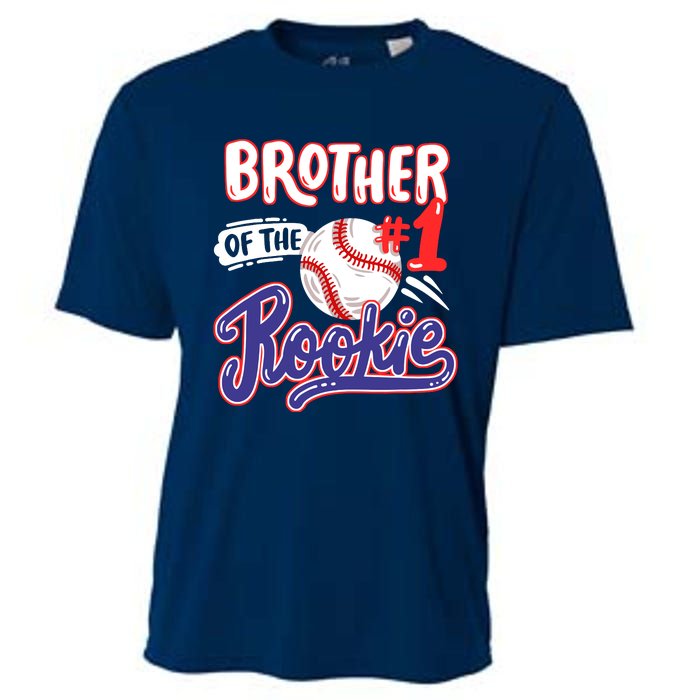 Brother Of Rookie 1st Baseball Birthday Party Theme Matching Cooling Performance Crew T-Shirt