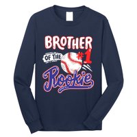 Brother Of Rookie 1st Baseball Birthday Party Theme Matching Long Sleeve Shirt