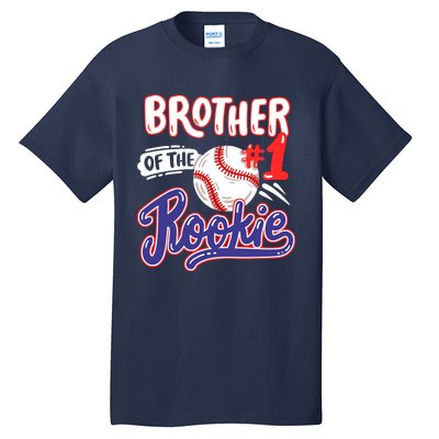 Brother Of Rookie 1st Baseball Birthday Party Theme Matching Tall T-Shirt