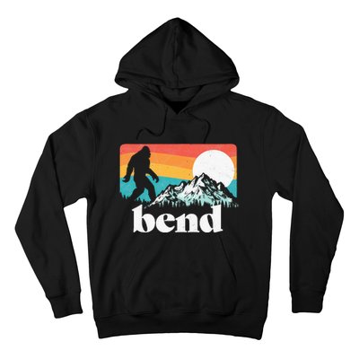 Bend Oregon Retro Bigfoot Mountains Hoodie