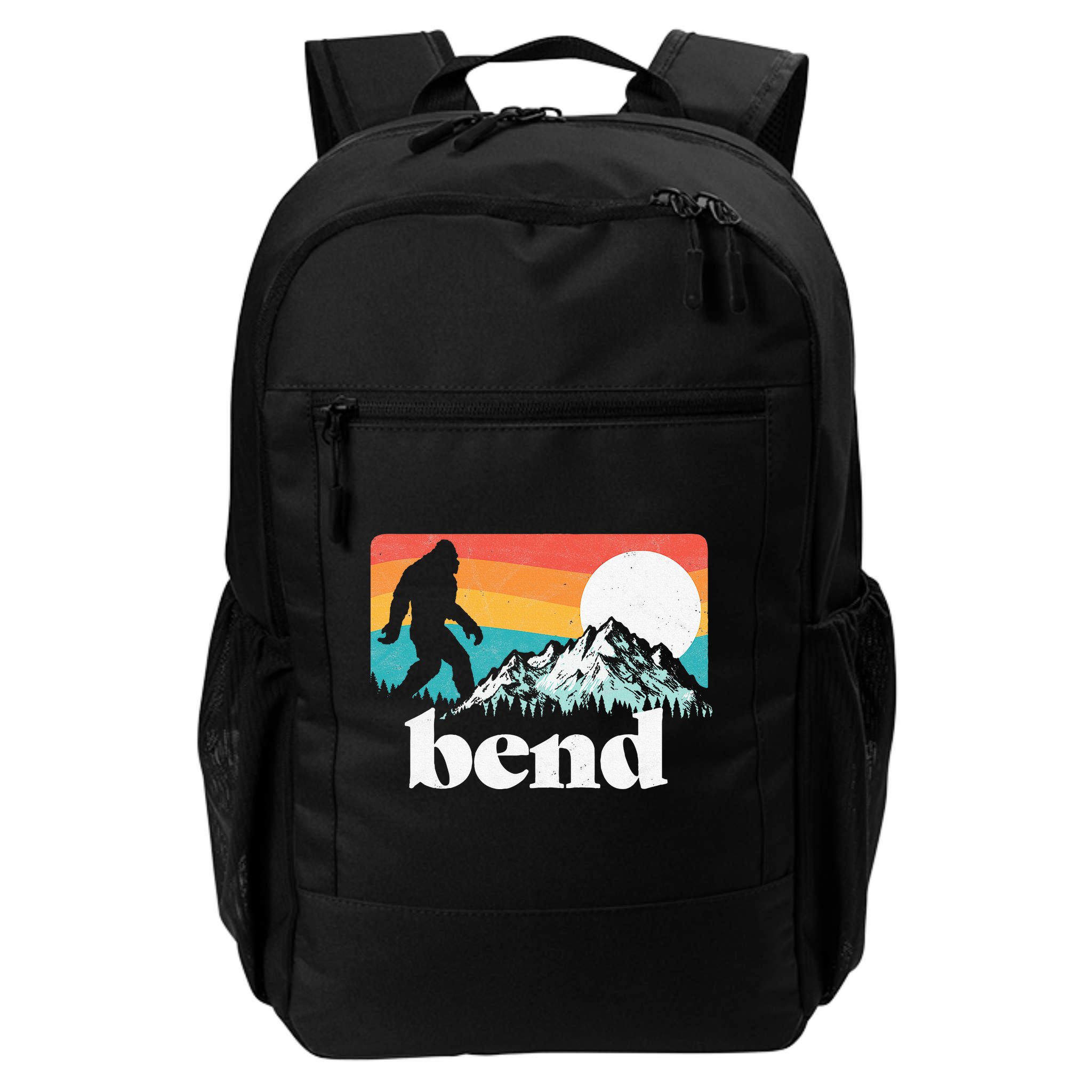 Bend Oregon Retro Bigfoot Mountains Backpack