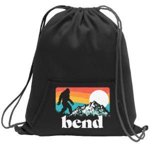 Bend Oregon Retro Bigfoot Mountains Sweatshirt Cinch Pack Bag