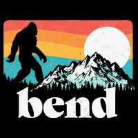 Bend Oregon Retro Bigfoot Mountains Bucket Hat