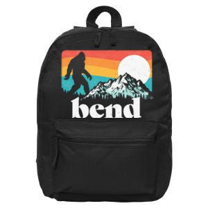 Bend Oregon Retro Bigfoot Mountains 16 in Basic Backpack