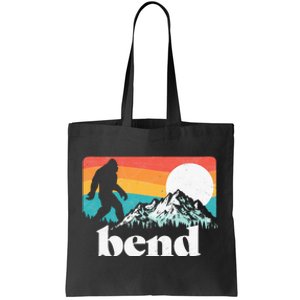 Bend Oregon Retro Bigfoot Mountains Tote Bag