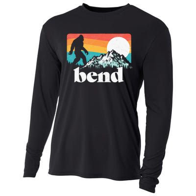 Bend Oregon Retro Bigfoot Mountains Cooling Performance Long Sleeve Crew