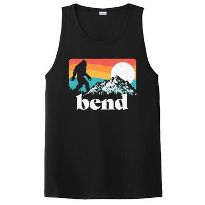 Bend Oregon Retro Bigfoot Mountains PosiCharge Competitor Tank