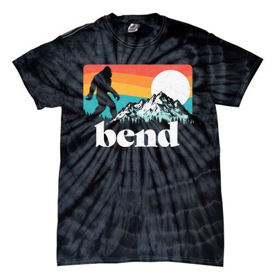 Bend Oregon Retro Bigfoot Mountains Tie-Dye T-Shirt