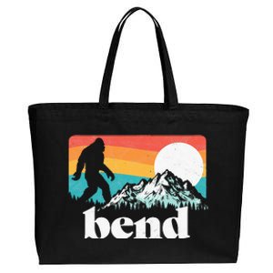 Bend Oregon Retro Bigfoot Mountains Cotton Canvas Jumbo Tote