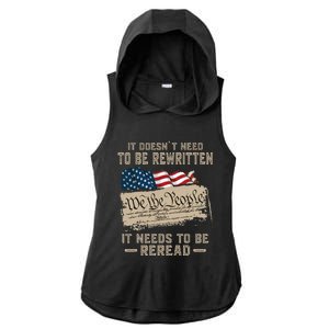 BILL OF RIGHTS US CONSTITUTION Ladies PosiCharge Tri-Blend Wicking Draft Hoodie Tank