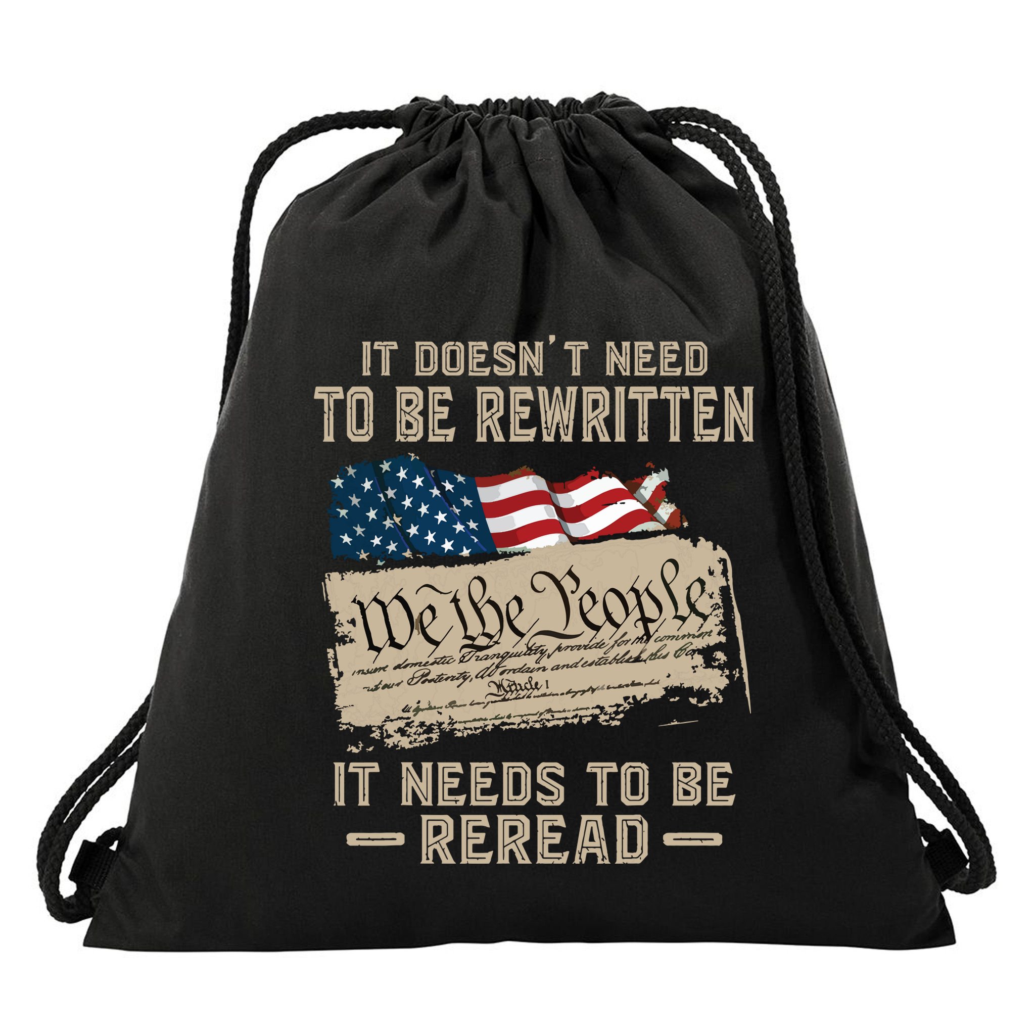BILL OF RIGHTS US CONSTITUTION Drawstring Bag