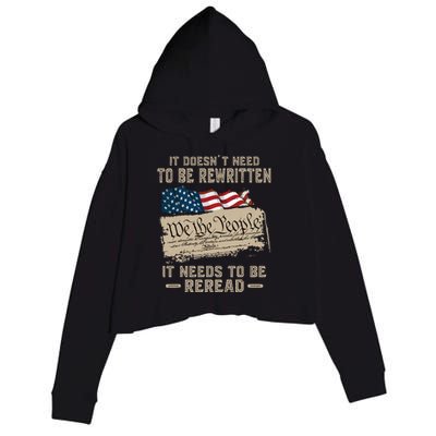 BILL OF RIGHTS US CONSTITUTION Crop Fleece Hoodie