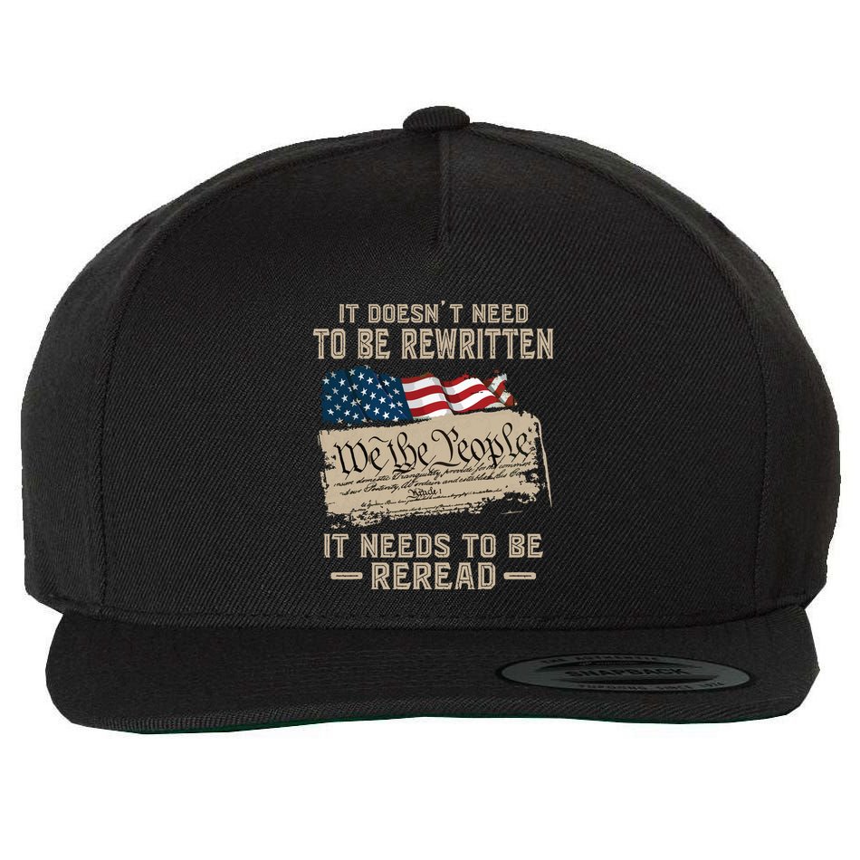 BILL OF RIGHTS US CONSTITUTION Wool Snapback Cap