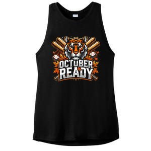 Baseball October Ready Tiger D Ladies PosiCharge Tri-Blend Wicking Tank