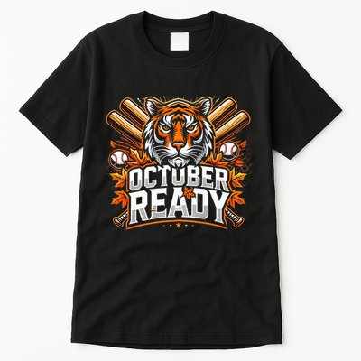 Baseball October Ready Tiger D Tall T-Shirt