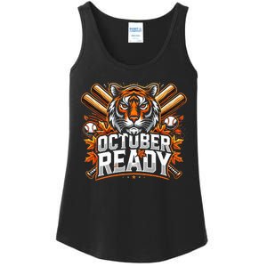 Baseball October Ready Tiger D Ladies Essential Tank