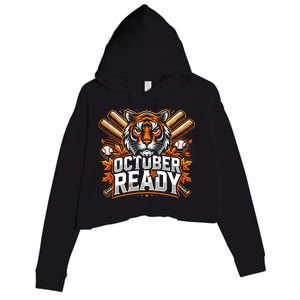 Baseball October Ready Tiger D Crop Fleece Hoodie