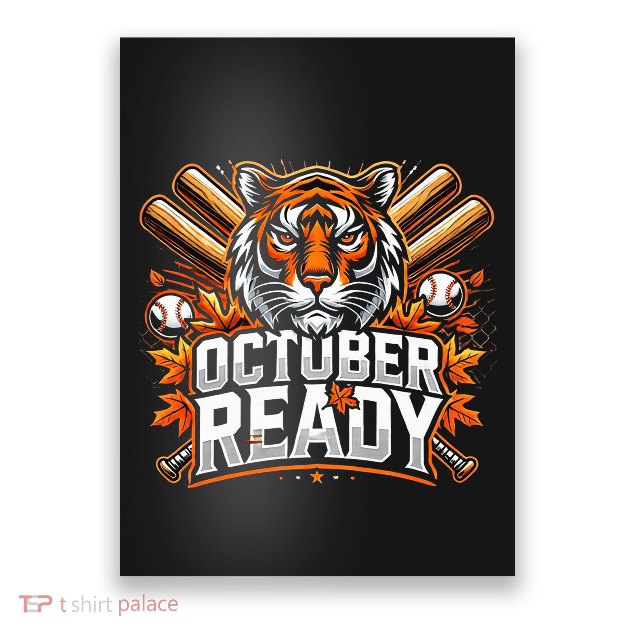 Baseball October Ready Tiger D Poster