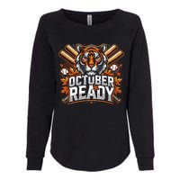 Baseball October Ready Tiger D Womens California Wash Sweatshirt