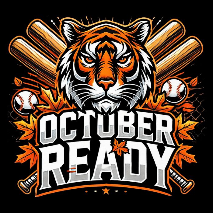 Baseball October Ready Tiger D Tie-Dye T-Shirt