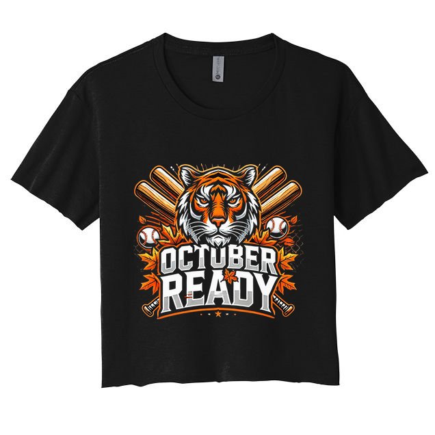 Baseball October Ready Tiger D Crop Top