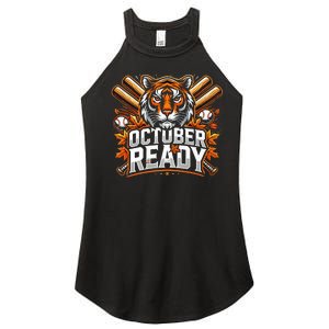 Baseball October Ready Tiger D Women's Perfect Tri Rocker Tank