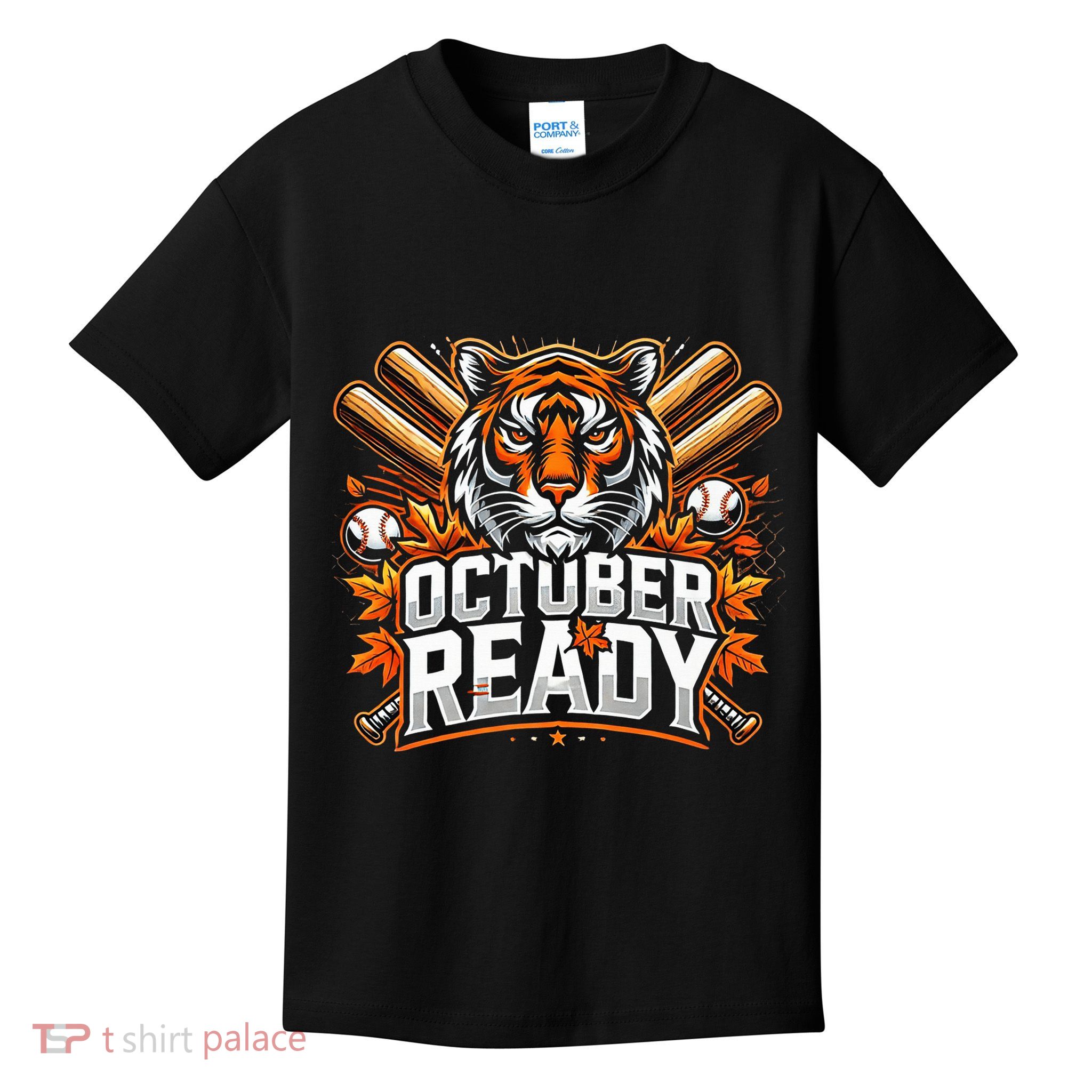 Baseball October Ready Tiger D Kids T-Shirt