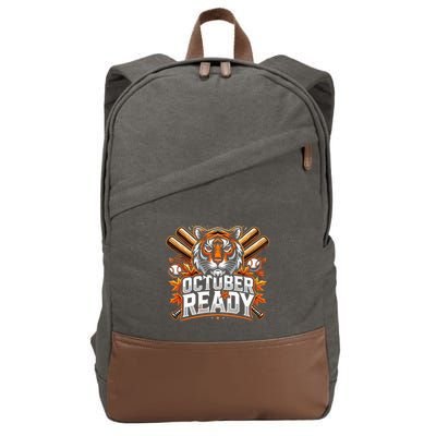 Baseball October Ready Tiger D Cotton Canvas Backpack