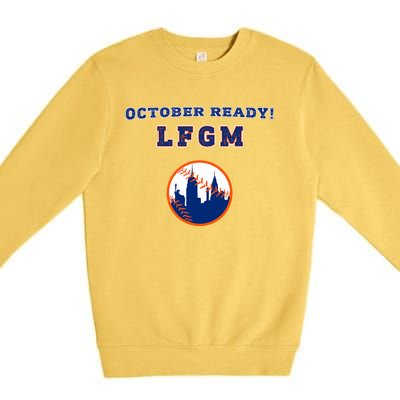 Baseball October Ready Lfgm Graphic Premium Crewneck Sweatshirt