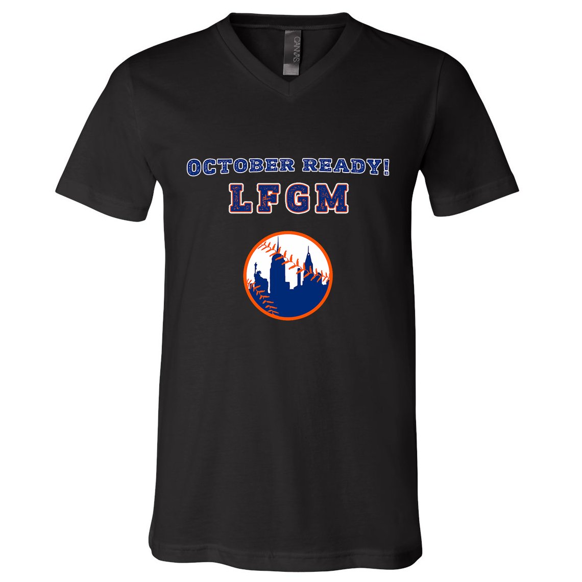 Baseball October Ready Lfgm Graphic V-Neck T-Shirt