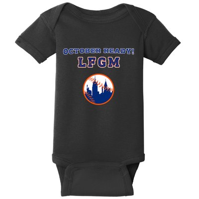 Baseball October Ready Lfgm Graphic Baby Bodysuit
