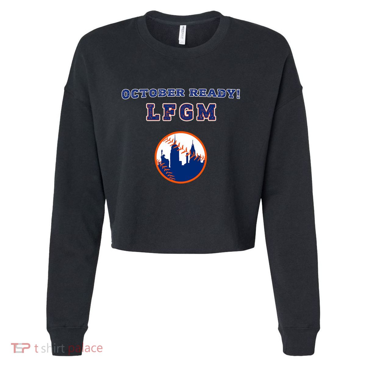 Baseball October Ready Lfgm Graphic Cropped Pullover Crew