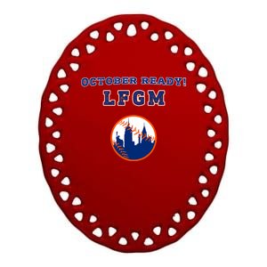 Baseball October Ready Lfgm Graphic Ceramic Oval Ornament