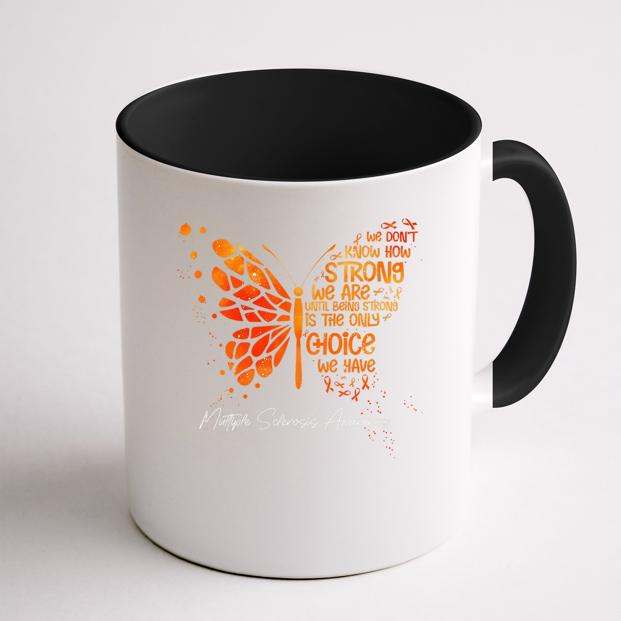 Butterfly Orange Ribbon Multiple Sclerosis Awareness Mug