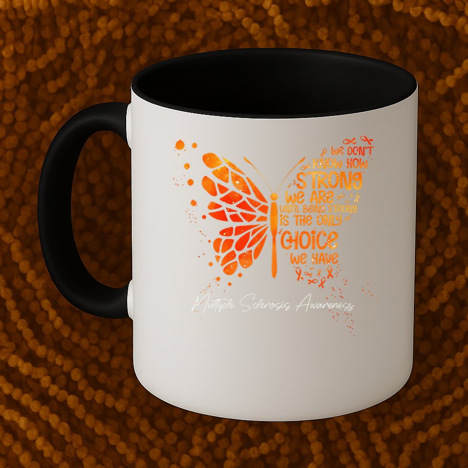 Butterfly Orange Ribbon Multiple Sclerosis Awareness Mug